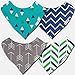 Ziggy Baby Bandana Bib Set, Blue/Teal, 4 Pack