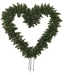 22" Green Pine Artificial Heart Shape Wreath with Ground Stakes - Unlit