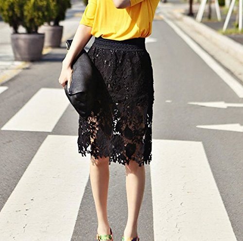 選べる 2種類 花柄 レース スカート レース ミディアム ドレース ペンシル オーガンジー 美脚 白 黒 S M