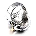 Men's Vintage Smoking Pirates Skull Glasses Gothic Biker Classic Stainless Steel Ring,Silver Red Gold Size 11