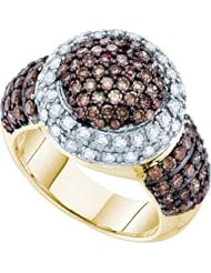 2.00CTW COGNAC DIAMOND LADIES CLUSTER RING