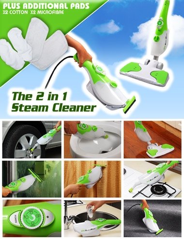 Eco Steam Master Steam Cleaner with Extra Pads as seen on PITCH TV