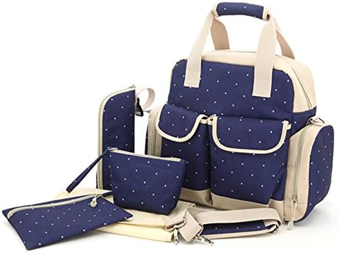 Larger Capacity Multifunction Diaper Tote Bags Baby Nappy Bag Mummy Handbag Backpack (Dark Blue)