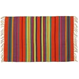 100% Cotton Flat Weave Rug Striped 2 X 3 by 