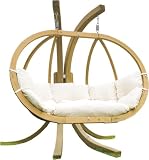 Globo Spruce Double Wooden Swing Seat and Stand