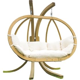 Globo Spruce Double Wooden Swing Seat and Stand