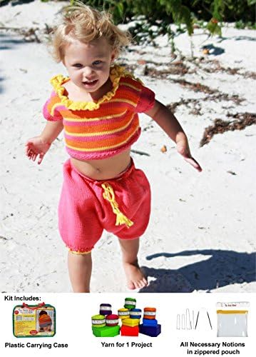 The Sassy Skein Knitting Kit Child's California Girl 2 Piece Romper DK Weight Yarn 1155