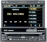 Jensen VM9414 Single DIN MultiMedia Receiver with 7-Inch Inch Flip Out Touch Screen, Integrated Navigation System