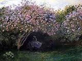Resting under the Lilacs, Art Poster by Claude Monet, size 11 x 8