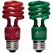 Globe 13-Watt Ultra-Mini Compact Fluorescent Spiral Bulb (60-Watt Incandescent Equivalent), Red and Green, 2-Pack #2340001