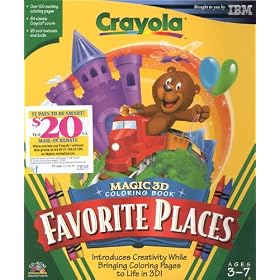 Crayola Magic 3-D Coloring Book Favorite Places