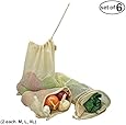 Simple Ecology Organic Cotton Mesh Produce Bag - Set of 6 (2 each of M, L & XL)