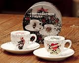 Ed Hardy Tattoo Flash (Love Kills Slowly) Ceramic Espresso Set - 2 Cups & 2 Saucers