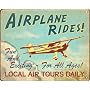 Airplane Rides Retro Sign / Wall Plaque