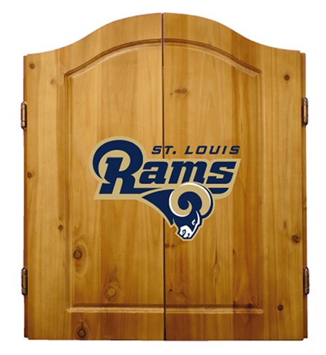 Imperial St. Louis Rams Licensed Solid Pine Cabinet and Bristle Dartboard Set