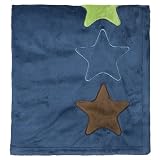 Star applique plush blanket