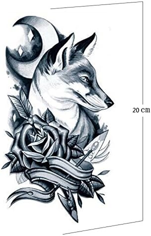 RJE 5pcs Wolf Moon Waterproof Temporary Tattoo Stickers