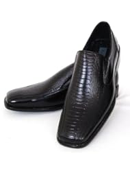 Struzzo Mens Dress Shoes Classic Slip On Loafers Ostrich Print - Free Shoe Horn & Shoe Bags with Each Purchase