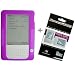 Kindle 2 Purple Silicone Cover Sleeve and Kindle 2 Anti-Scratch Screen Protector