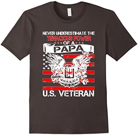 Men's Papa is a U.S Veteran T Shirt Medium Asphalt