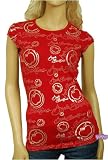 Apple Bottoms Stamp Print Tunic T-Shirt (Red)