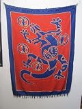 Paréo sarong Jupe portefeuille Serviette de bain dessin Batique Rouge Bleu Gecko 14