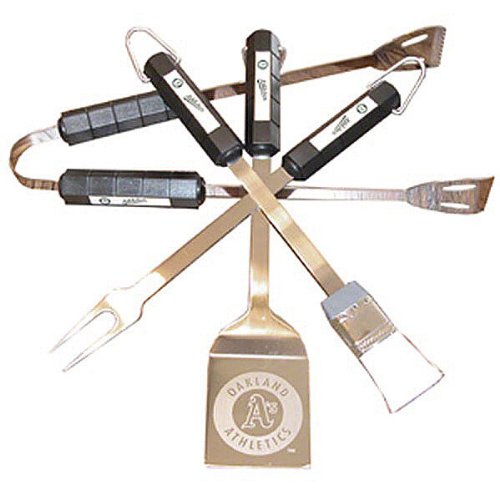 Siskyou MLB Oakland Athletics 4 Piece BBQ Set