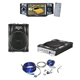 Lanzar Car, Van, Truck DVD Player and Amplified Subwoofer Package - SD45MU 4.5'' TFT Touch Screen Monitor with DVD/VCD/USB/MP3/CD Player  AM/FM/RDS Radio - VCTBS10 800 Watts Max 10'' Super Slim Active Subwoofer - AMPKIT4 Contaq 1800 Watt 4 Gauge Power Amp Kit