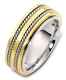 8mm cable wedding band ring (Platinum)