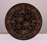 Antique Black with Gold Detail Round Accent Table