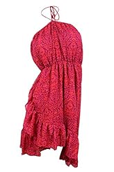 General Print Polyester/Rayon Halter  Dress