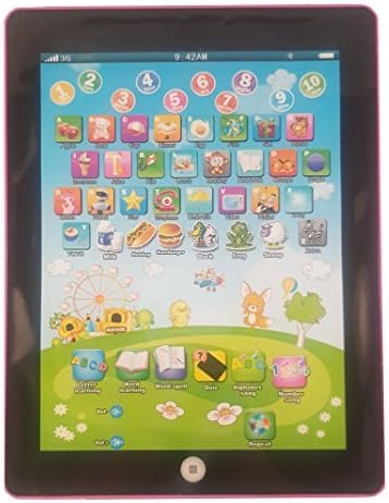 Smart Earth Products - Children's Learning Tablet - Electronic Toy for Learning Numbers &amp; Letters - Pink