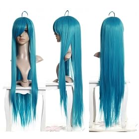 Cosplayland C656 - 100cm straight thick heat-resist long Vocaloid Green Cosplay Theater Wig