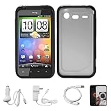 Durable Crystal Hard Case Cover with Black Rubberized TPU Silicone Skin Edg ....