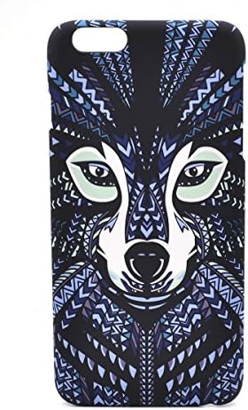 King Animal Totem Tribal Pattern Printing Matte Plain Forest Series Glowing Luminous Glow in the Dark for Iphone 6 Plus/5.5" Case (Wolf 5.5)