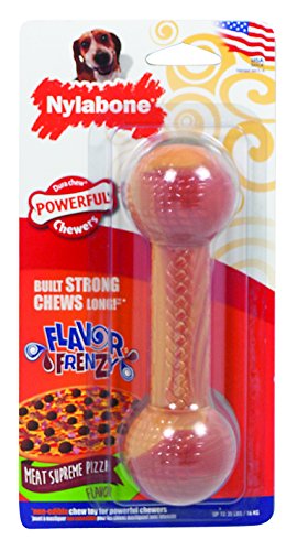 Nylabone Flavor Frenzy Wolf Dura Chew Pizza Flavored Bumpy Bone Dog Toy