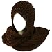 Winter Chunky Knit Hooded Scarf Pullover Headscarf Neckwarmer Hoodie Hat Brown