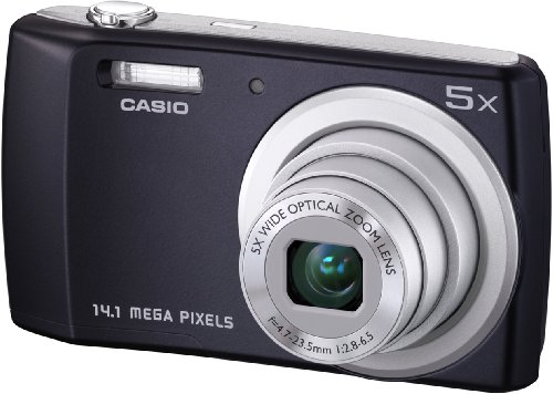 Casio QV-R200 Digitalkamera (14,1 Megapixel, 5-fach opt. Zoom, 6,9 cm (2,7 Zoll) Display) schwarz