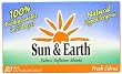 Sun & Earth Fabric Softener Sheets Citrus 80-Count Boxes (Pack of 6)