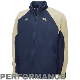 adidas Notre Dame Fighting Irish Navy Blue Big Game Microfleece Full Zip Performance Jacket
