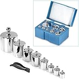 Neewer&reg; 8 Pieces 1000 Gram Stainless Steel Calibration Weight Set (500g 200g 2x100g 50g 20g 20g 10g) with Case and Tweezers for Digital Jewellery Scale Science Lab Weights Educational & Hobby Weighing Scales Mini Pocket Balance Scale