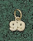 5 mm 1/4 Double Number (No Bar) Charm - 14KT Gold Jewelry