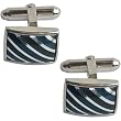 Valentine Gift for Men Sterling Silver Onyx Gemstone Cufflink Set (cflng252)
