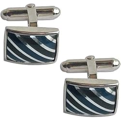 Valentine Gift for Men Sterling Silver Onyx Gemstone Cufflink Set (cflng252)