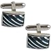 Valentine Gift for Men Sterling Silver Onyx Gemstone Cufflink Set (cflng252)