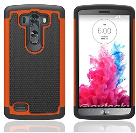 Hybrid Dual Layer Armor Defender Full Body Protection Case Cover for LG G3 (Orange)
