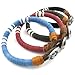 KONOV Mens Womens Leather Rope Cord Bracelet, Unisex Cuff Bangle, Gray