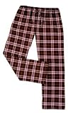 Brown Pink plaid check flannel cotton tie cord pants unisex available in 5 adult sizes S to XXL