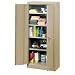Edsal 6600TN Tan Steel Storage Cabinet, 4 Adjustable Shelves, 66" Height x 30" Width x 15" Depth