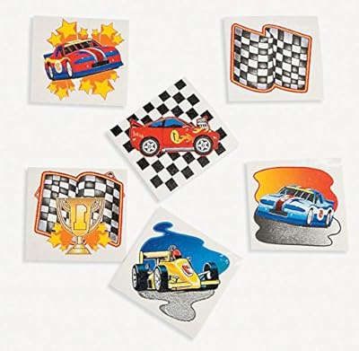 72 Racing Nascar Auto Race Car Tattoos Temporary Kids Birthday Party Favors